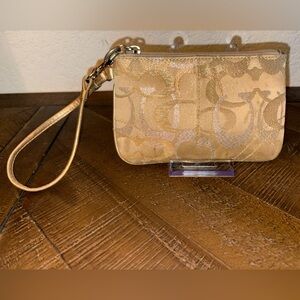Coach Metallic Gold Wristlet Clutch